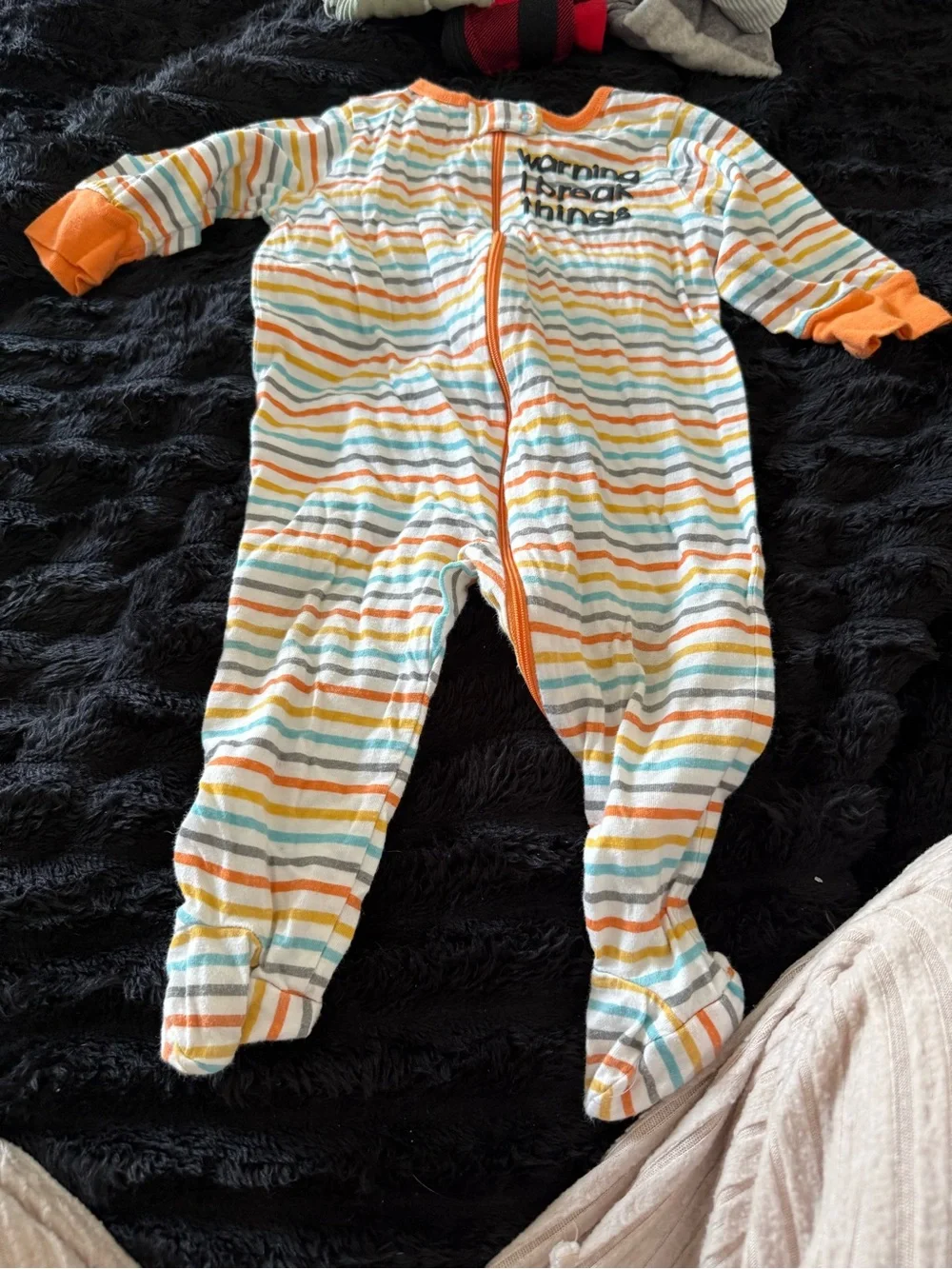 Carter's Assorted Kids Footie Sleepers in Blue, Orange, Green & Gray